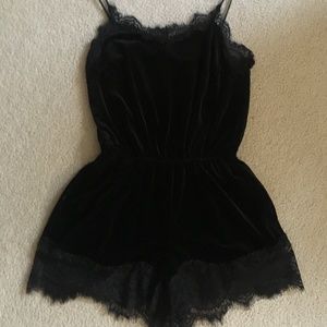 Black Velvet Romper